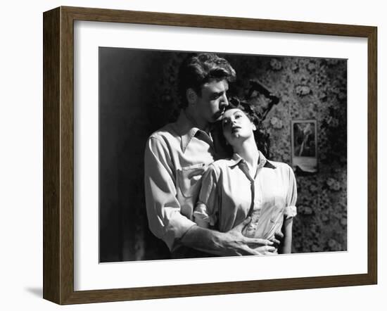 Les tueurs The killers A Man Alone by Robert Siodmak with Burt Lancaster, Ava Gardner, 1946 (d'apre-null-Framed Photo