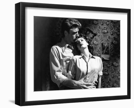 Les tueurs The killers A Man Alone by Robert Siodmak with Burt Lancaster, Ava Gardner, 1946 (d'apre-null-Framed Photo