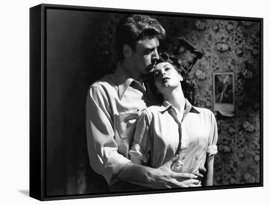 Les tueurs The killers A Man Alone by Robert Siodmak with Burt Lancaster, Ava Gardner, 1946 (d'apre-null-Framed Stretched Canvas