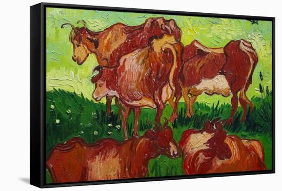 Les Vaches by Van Gogh-Vincent van Gogh-Framed Stretched Canvas