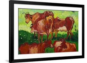 Les Vaches by Van Gogh-Vincent van Gogh-Framed Art Print