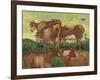 Les vaches, d'après Jacob Jordaens et Van Ryssel-Vincent van Gogh-Framed Giclee Print