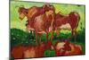 Les Vaches-Vincent van Gogh-Mounted Art Print