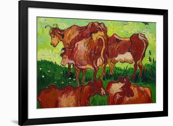 Les Vaches-Vincent van Gogh-Framed Premium Giclee Print