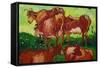 Les Vaches-Vincent van Gogh-Framed Stretched Canvas