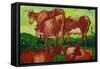 Les Vaches-Vincent van Gogh-Framed Stretched Canvas