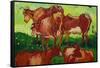 Les Vaches-Vincent van Gogh-Framed Stretched Canvas