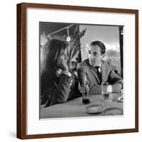 Les vierges by Jean Pierre Mocky with Stefania Sandrelli and Charles Aznavour, 1963 (b/w photo)-null-Framed Photo