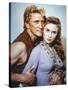 Les Vikings by Richard Fleischer with Kirk Douglas and Janet Leigh en, 1958 (photo)-null-Stretched Canvas