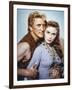 Les Vikings by Richard Fleischer with Kirk Douglas and Janet Leigh en, 1958 (photo)-null-Framed Photo