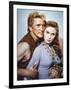 Les Vikings by Richard Fleischer with Kirk Douglas and Janet Leigh en, 1958 (photo)-null-Framed Photo