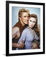 Les Vikings by Richard Fleischer with Kirk Douglas and Janet Leigh en, 1958 (photo)-null-Framed Photo