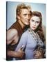 Les Vikings by Richard Fleischer with Kirk Douglas and Janet Leigh en, 1958 (photo)-null-Stretched Canvas