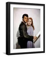 Les Vikings by Richard Fleischer with Tony Curtis and Janet Leigh en, 1958 (photo)-null-Framed Photo