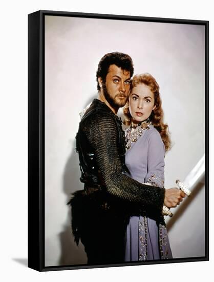 Les Vikings by Richard Fleischer with Tony Curtis and Janet Leigh en, 1958 (photo)-null-Framed Stretched Canvas