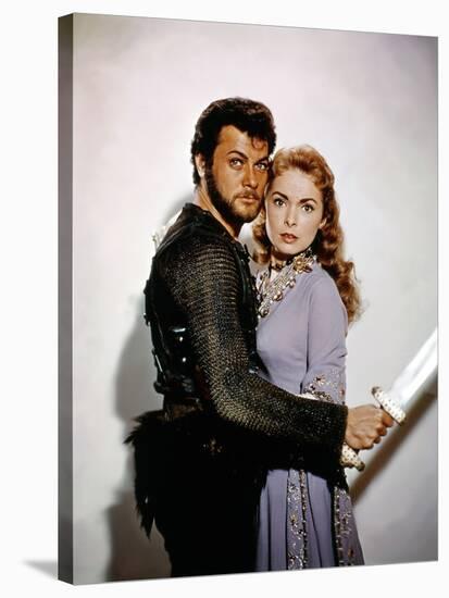 Les Vikings by Richard Fleischer with Tony Curtis and Janet Leigh en, 1958 (photo)-null-Stretched Canvas