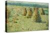 Les villottes, petites meules en Normandie, 1887-1889 Haystacks in Normandy. Cardboard, 16x 23,5 cm-Charles Angrand-Stretched Canvas