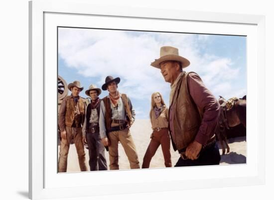 Les Voleurs by Trains THE TRAIN ROBBERS by BurtKennedy with Ben Johnson, Christopher George, Rod Ta-null-Framed Photo