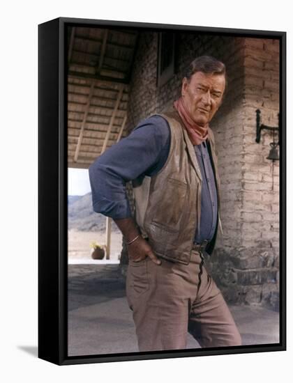 Les Voleurs by Trains THE TRAIN ROBBERS by BurtKennedy with John Wayne, 1973 (photo)-null-Framed Stretched Canvas