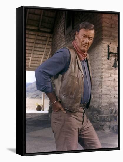 Les Voleurs by Trains THE TRAIN ROBBERS by BurtKennedy with John Wayne, 1973 (photo)-null-Framed Stretched Canvas