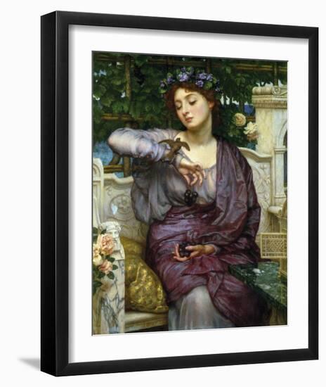 Lesbia and Her Sparrow-Sir Edward John Poynter-Framed Premium Giclee Print