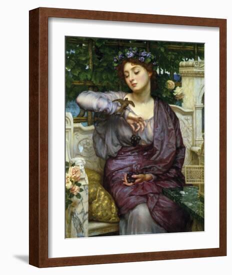 Lesbia and Her Sparrow-Sir Edward John Poynter-Framed Premium Giclee Print