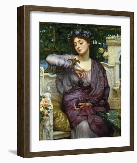 Lesbia and Her Sparrow-Sir Edward John Poynter-Framed Premium Giclee Print