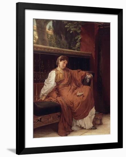 Lesbia Weeping over a Sparrow, 1866-Sir Lawrence Alma-Tadema-Framed Giclee Print