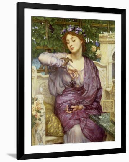 Lesbia with Her Sparrow, 1907-Edward John Poynter-Framed Giclee Print