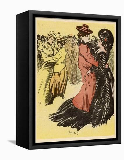 Lesbian Dance Hall Paris-Minartz-Framed Stretched Canvas