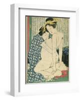 Lesbian Lovers, from 'Manpoku Wago-Jin', 1821-Katsushika Hokusai-Framed Giclee Print