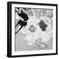 Lesbian Scene, from Plate 14 from La Grenouillere, c.1912-Franz Von Bayros-Framed Giclee Print