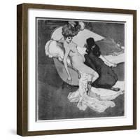 Lesbian Scene, Illustration from 'La Bonbonniere', plate VII, 1907-Franz Von Bayros-Framed Giclee Print