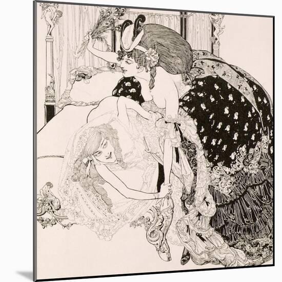 Lesbian Scene, Plate 13 from La Grenouillere, c.1912-Franz Von Bayros-Mounted Giclee Print