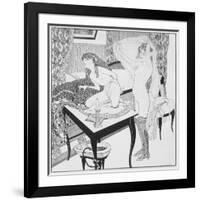 Lesbian Scene, Plate 3 from 'La Grenouillere', 1912-Franz Von Bayros-Framed Giclee Print