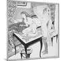 Lesbian Scene, Plate 3 from 'La Grenouillere', 1912-Franz Von Bayros-Mounted Giclee Print