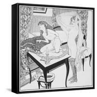 Lesbian Scene, Plate 3 from 'La Grenouillere', 1912-Franz Von Bayros-Framed Stretched Canvas