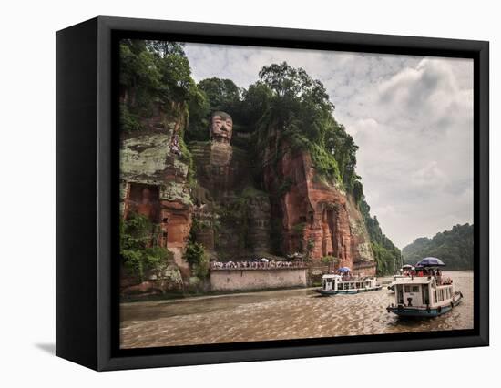 Leshan Giant Buddha, UNESCO World Heritage Site, Leshan, Sichuan Province, China, Asia-Michael Snell-Framed Stretched Canvas