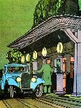 At a Filling Station, C1930-Leslie Carr-Giclee Print