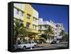 Leslie Hotel, Ocean Drive, Art Deco District, South Beach, Miami Beach, Miami, Florida, USA-Amanda Hall-Framed Stretched Canvas