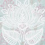 Block Print Lotus II-Leslie Mark-Framed Stretched Canvas