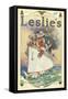 Leslie's, Father Christmas Santa Claus Ships Cruises Magazine, USA, 1914-null-Framed Stretched Canvas