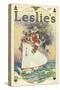 Leslie's, Father Christmas Santa Claus Ships Cruises Magazine, USA, 1914-null-Stretched Canvas