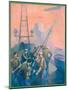 Leslie's: U.S. Marines at the Anti-Aircraft Gun-L.a. Shafer-Mounted Art Print