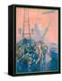 Leslie's: U.S. Marines at the Anti-Aircraft Gun-L.a. Shafer-Framed Stretched Canvas