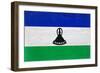 Lesotho Flag Design with Wood Patterning - Flags of the World Series-Philippe Hugonnard-Framed Premium Giclee Print