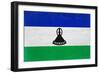 Lesotho Flag Design with Wood Patterning - Flags of the World Series-Philippe Hugonnard-Framed Premium Giclee Print