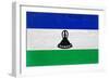 Lesotho Flag Design with Wood Patterning - Flags of the World Series-Philippe Hugonnard-Framed Premium Giclee Print