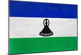 Lesotho Flag Design with Wood Patterning - Flags of the World Series-Philippe Hugonnard-Mounted Premium Giclee Print
