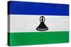 Lesotho Flag Design with Wood Patterning - Flags of the World Series-Philippe Hugonnard-Stretched Canvas